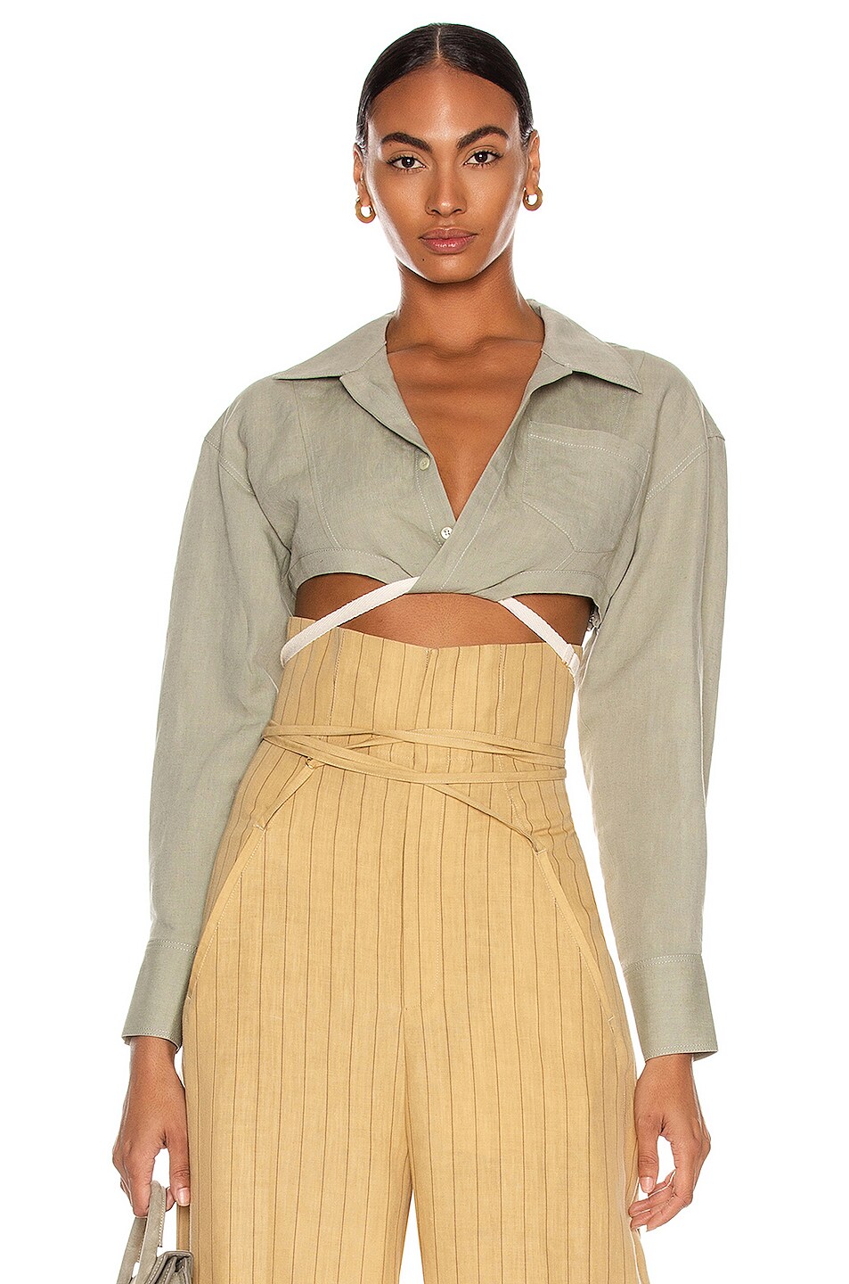 Image 1 of JACQUEMUS La Chemise Laurier in Sage Green