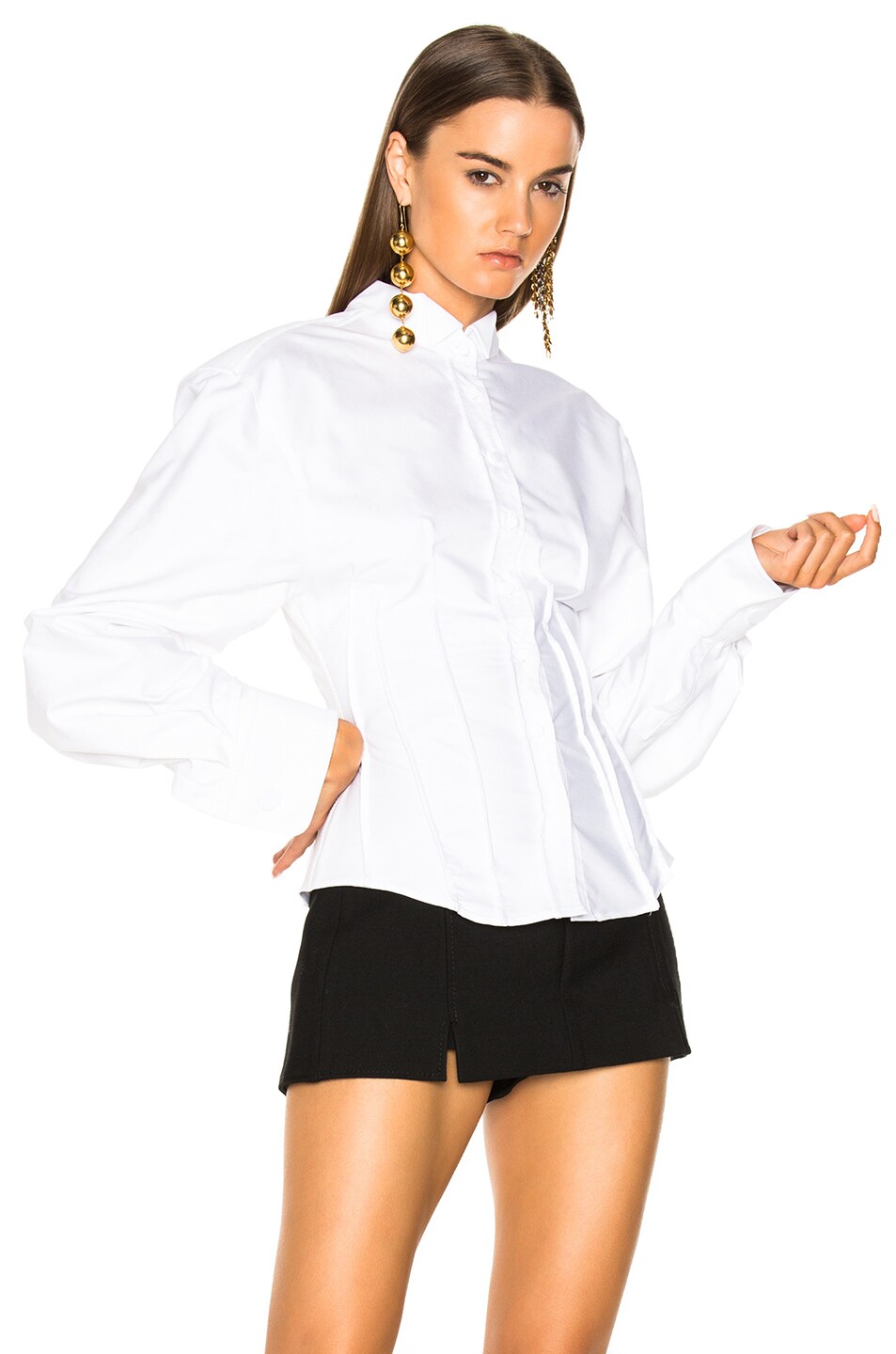 JACQUEMUS White & Black Striped 'La Chemise Paula' Shirt | ModeSens