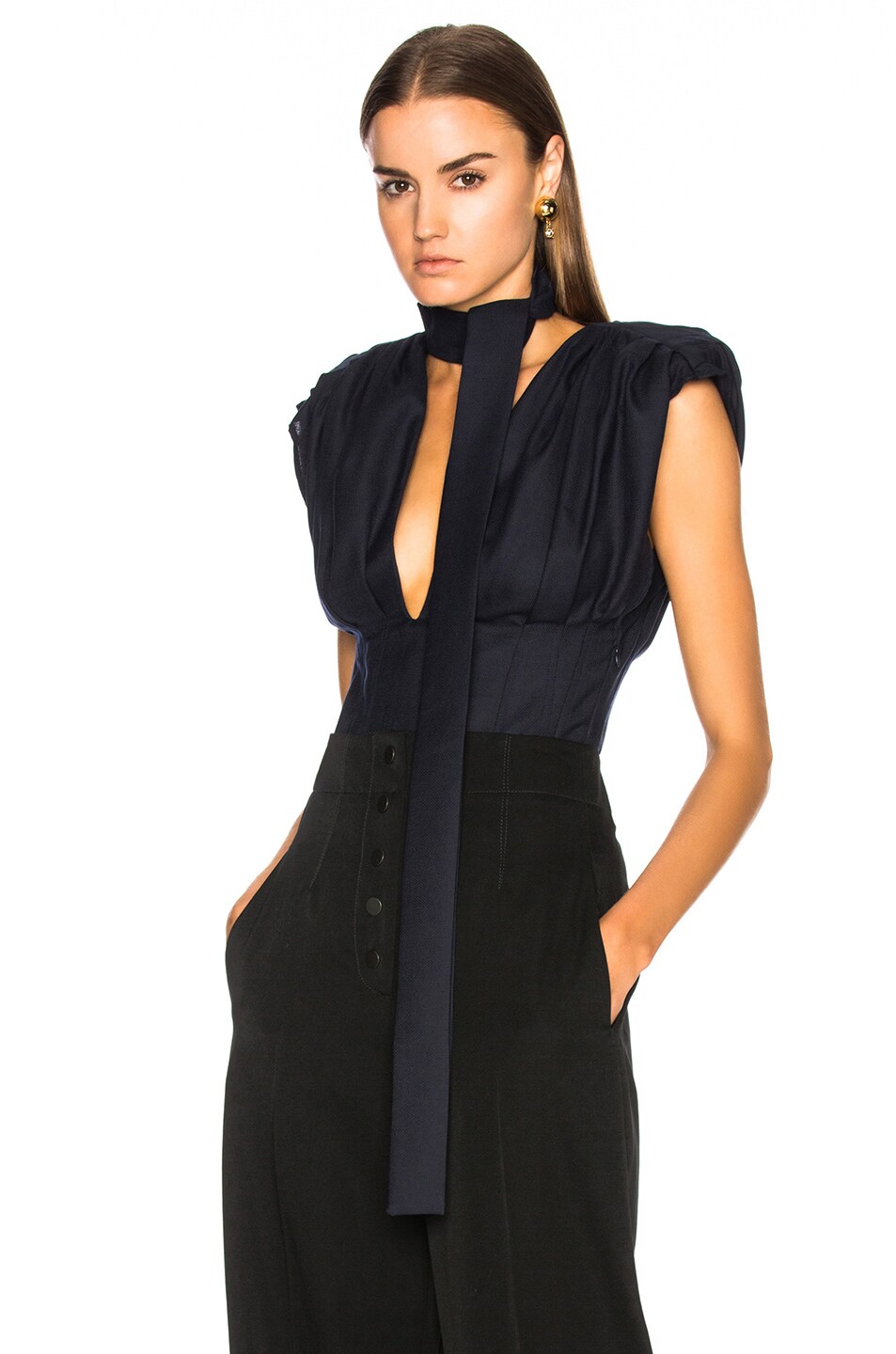 Image 1 of JACQUEMUS Blouse with Scarf in Navy