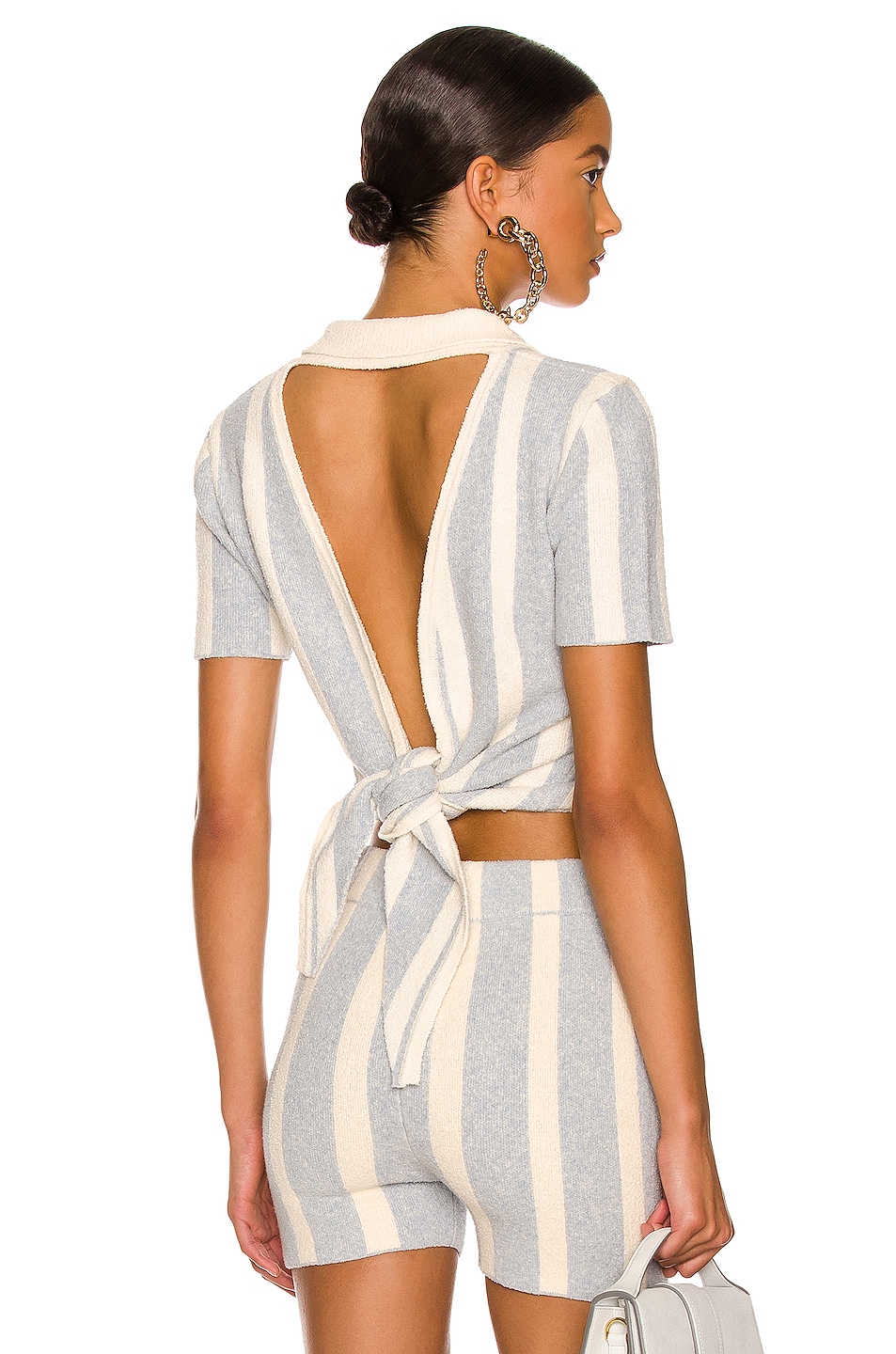Image 1 of JACQUEMUS Le Polo Bagnu in Blue Stripes