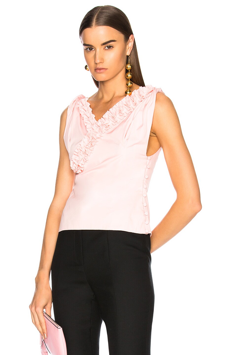 Image 1 of JACQUEMUS Ruffled Tank Top in Pink