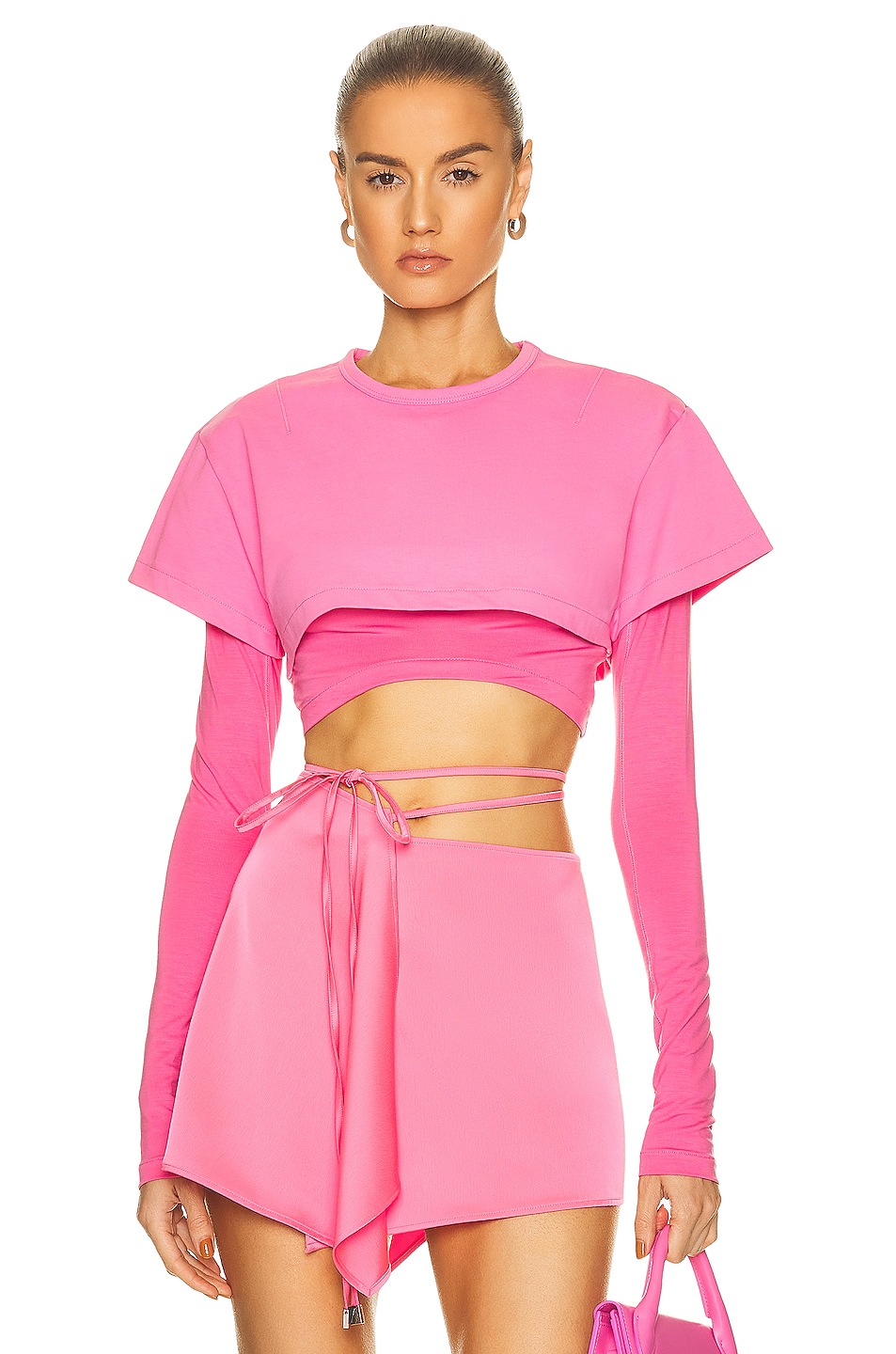 Image 1 of JACQUEMUS Le Double Tshirt in Pink