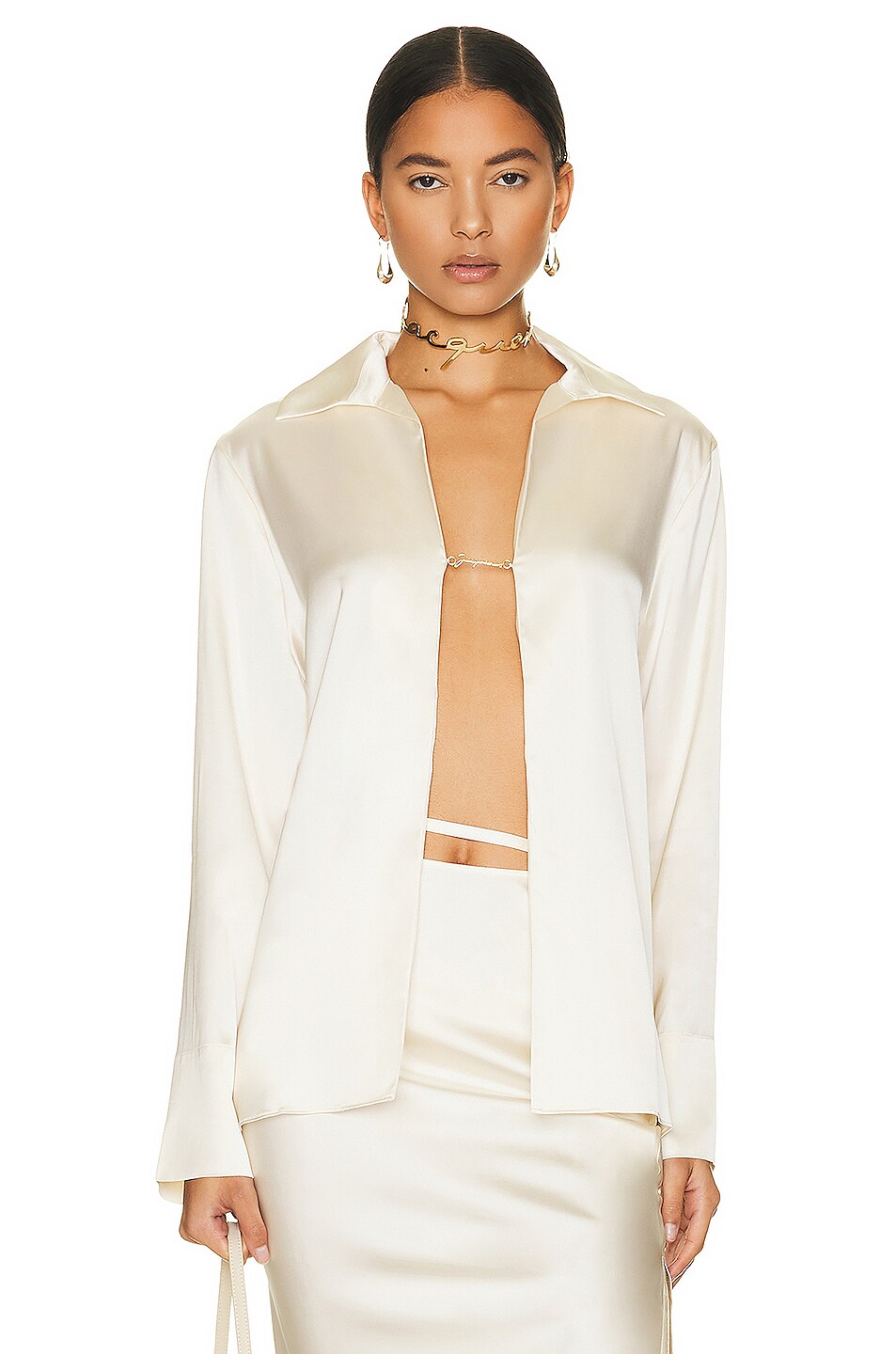 Image 1 of JACQUEMUS La Chemise Notte in Off-White