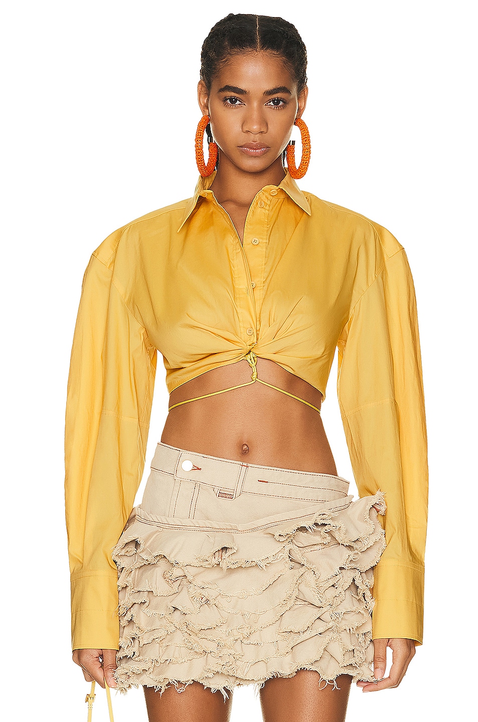 Image 1 of JACQUEMUS Le Chemise Plidao in Light Yellow