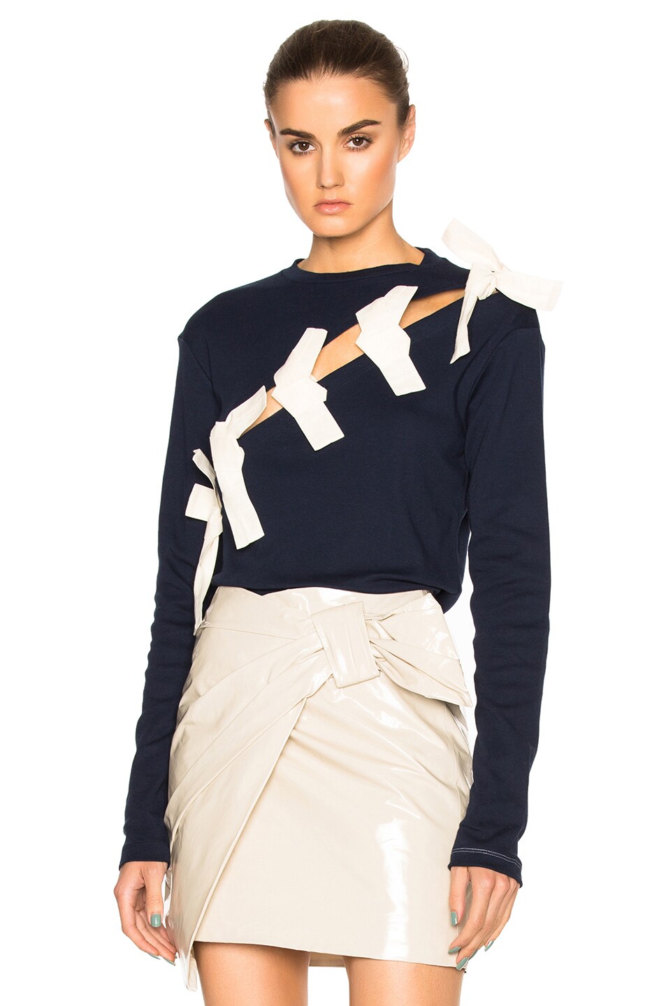 Image 1 of JACQUEMUS Knotted Top in Navy