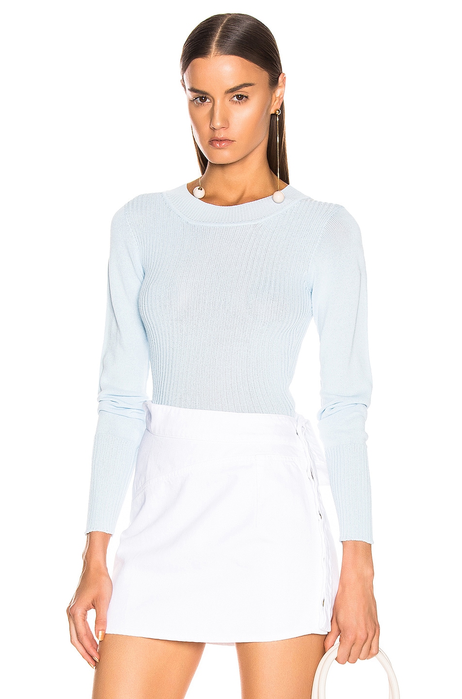 Image 1 of JACQUEMUS Stephanie Bodysuit in Baby Blue