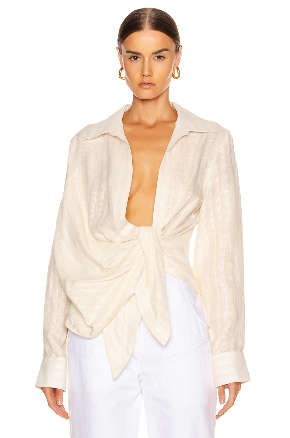 Image 1 of JACQUEMUS La Chemise Bahia in Off White