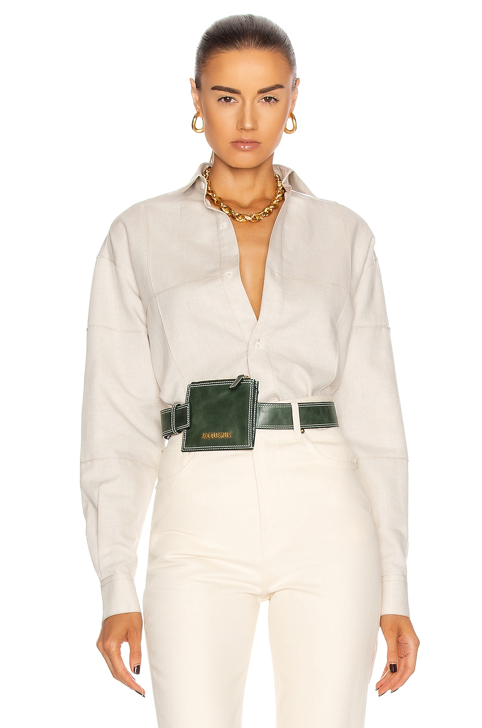 Image 1 of JACQUEMUS Le Chemise Carro in Natural