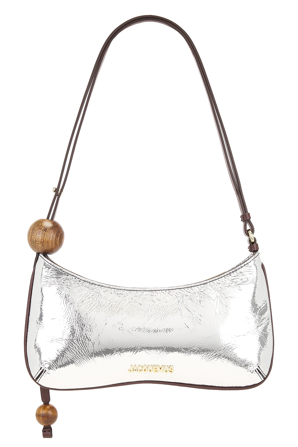 Shop Jacquemus Le Bisou Perle Bag In Silver