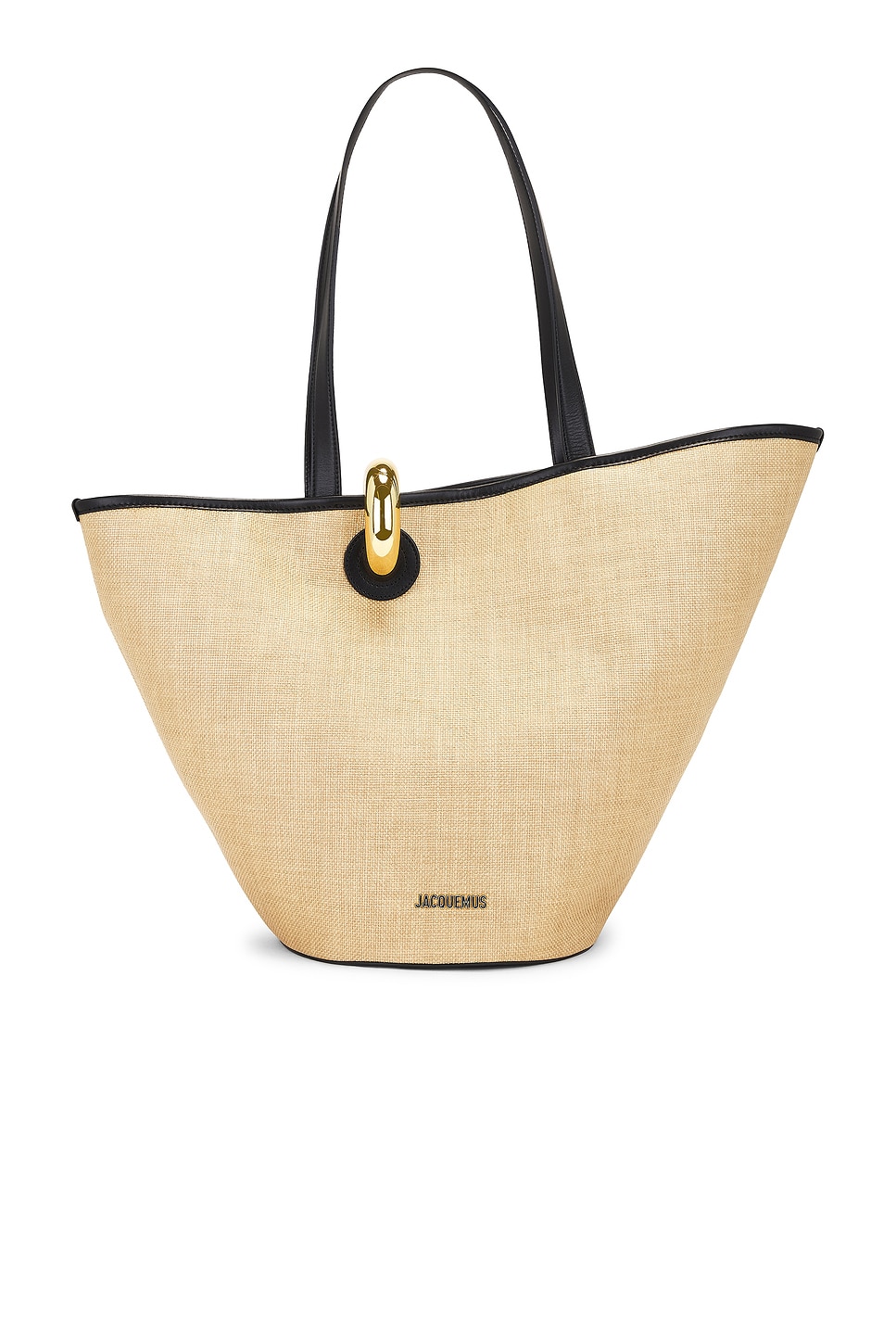 Shop Jacquemus Le Bambola Bag In Natural & Black