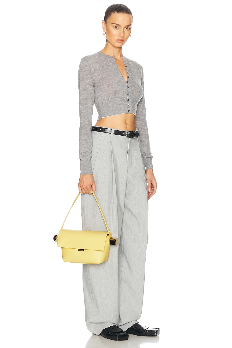 Shop Jacquemus Le Rond Carre Bag In Light Yellow