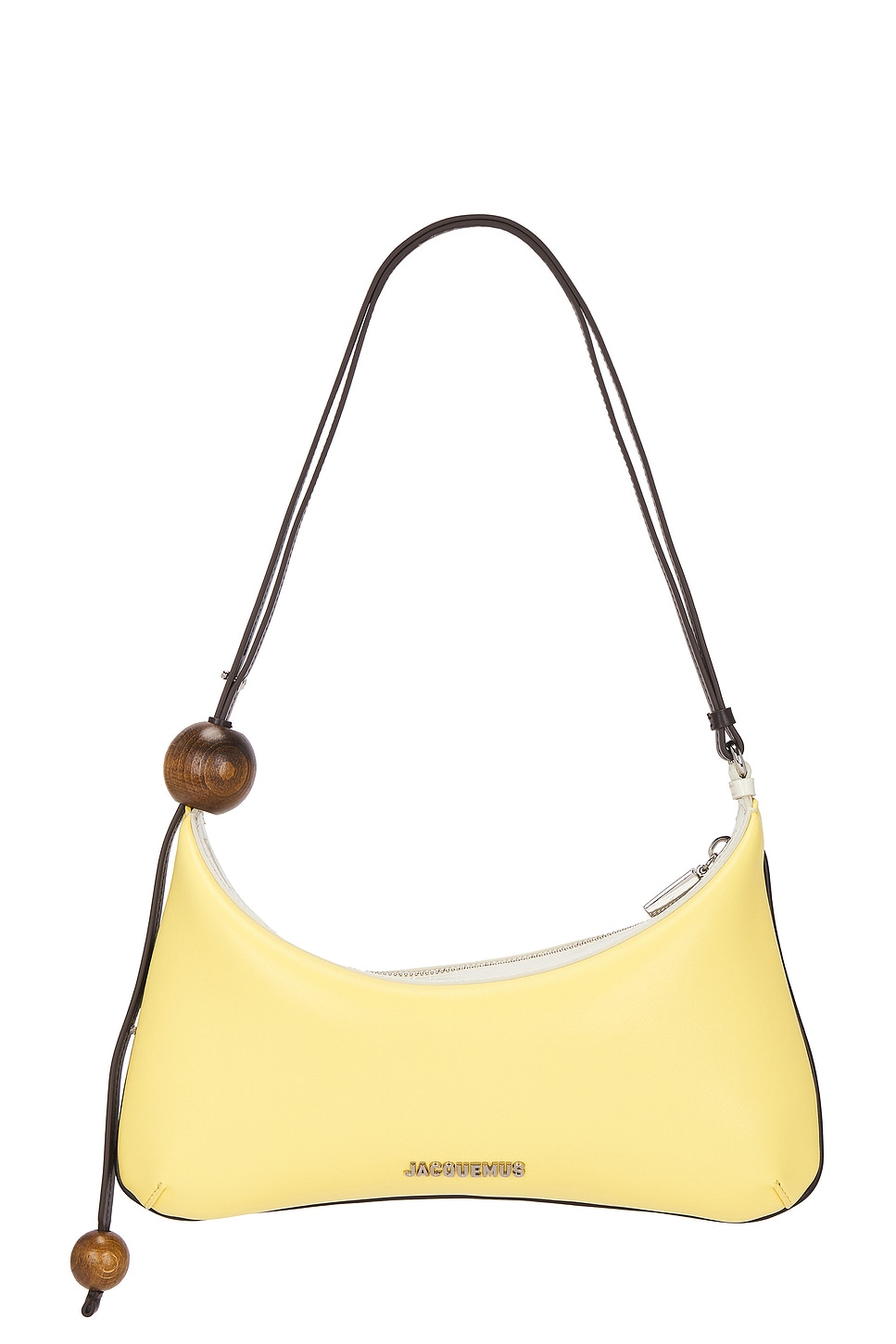 Jacquemus 'le Grand Bisou Perle' Yellow Shoulder Bag With Adjustable Shoulder Strap And Front Logo In Light Yellow