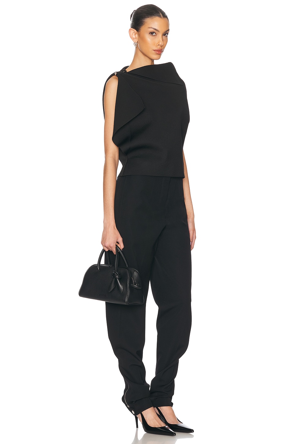 Jacquemus Le Petit Turismo Leather Top Handle Bag In Black
