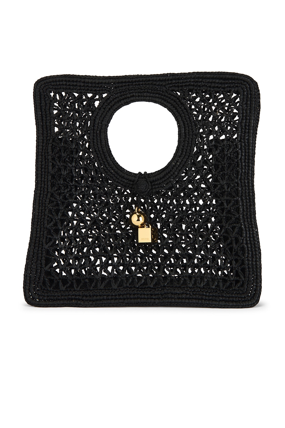 Jacquemus Carre Spiaggia Embellished Braided Raffia Tote