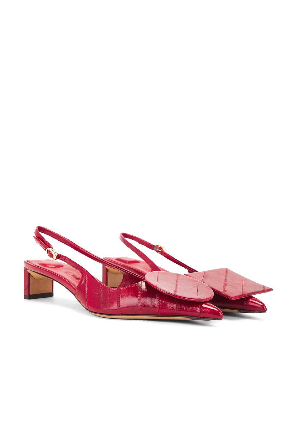 Shop Jacquemus Les Slingbacks Duelo B In Dark Red