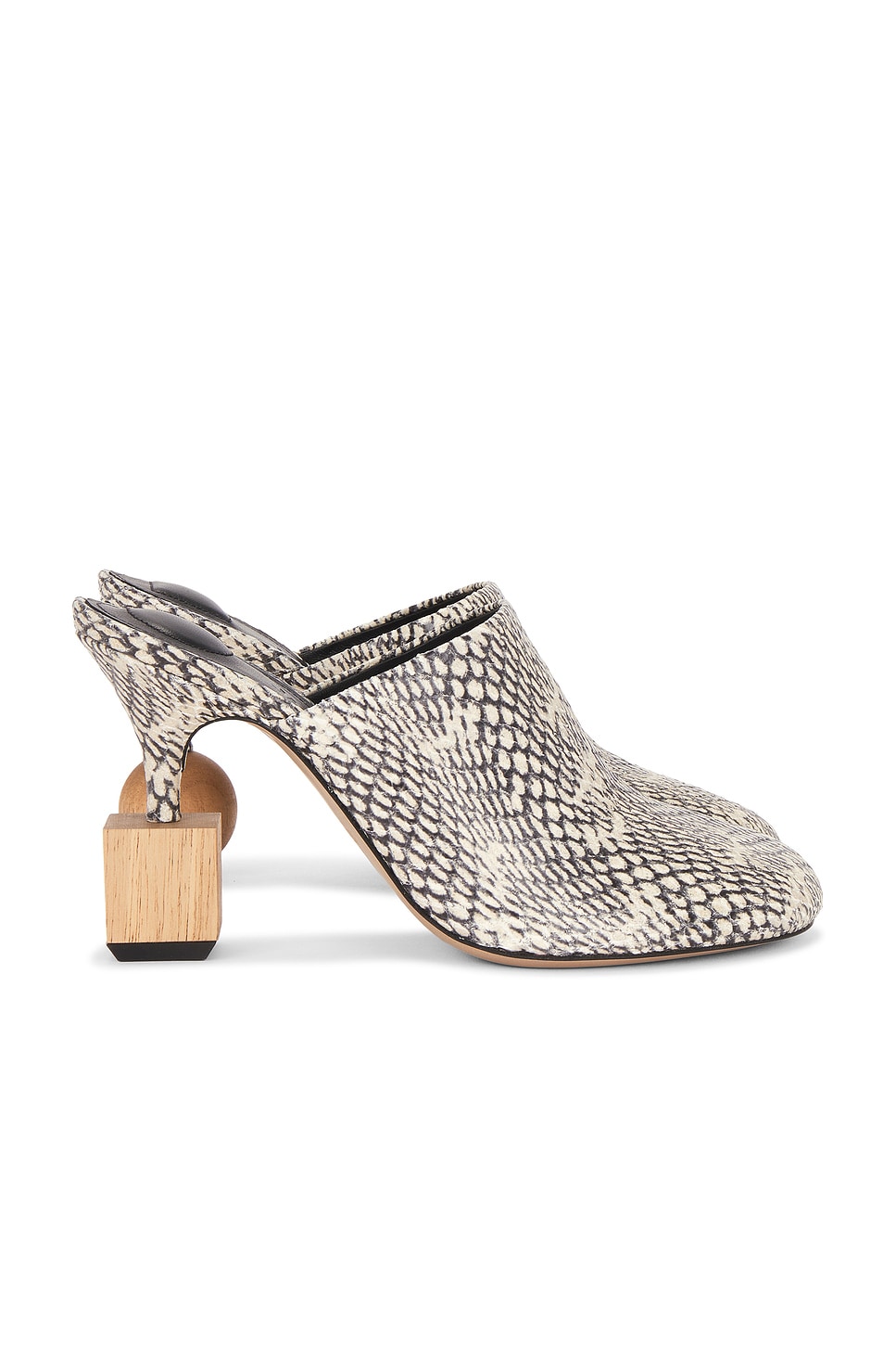 Jacquemus 'les Bisou' Multicolor Mules With Snakeskin Effect And High Heel In Beige