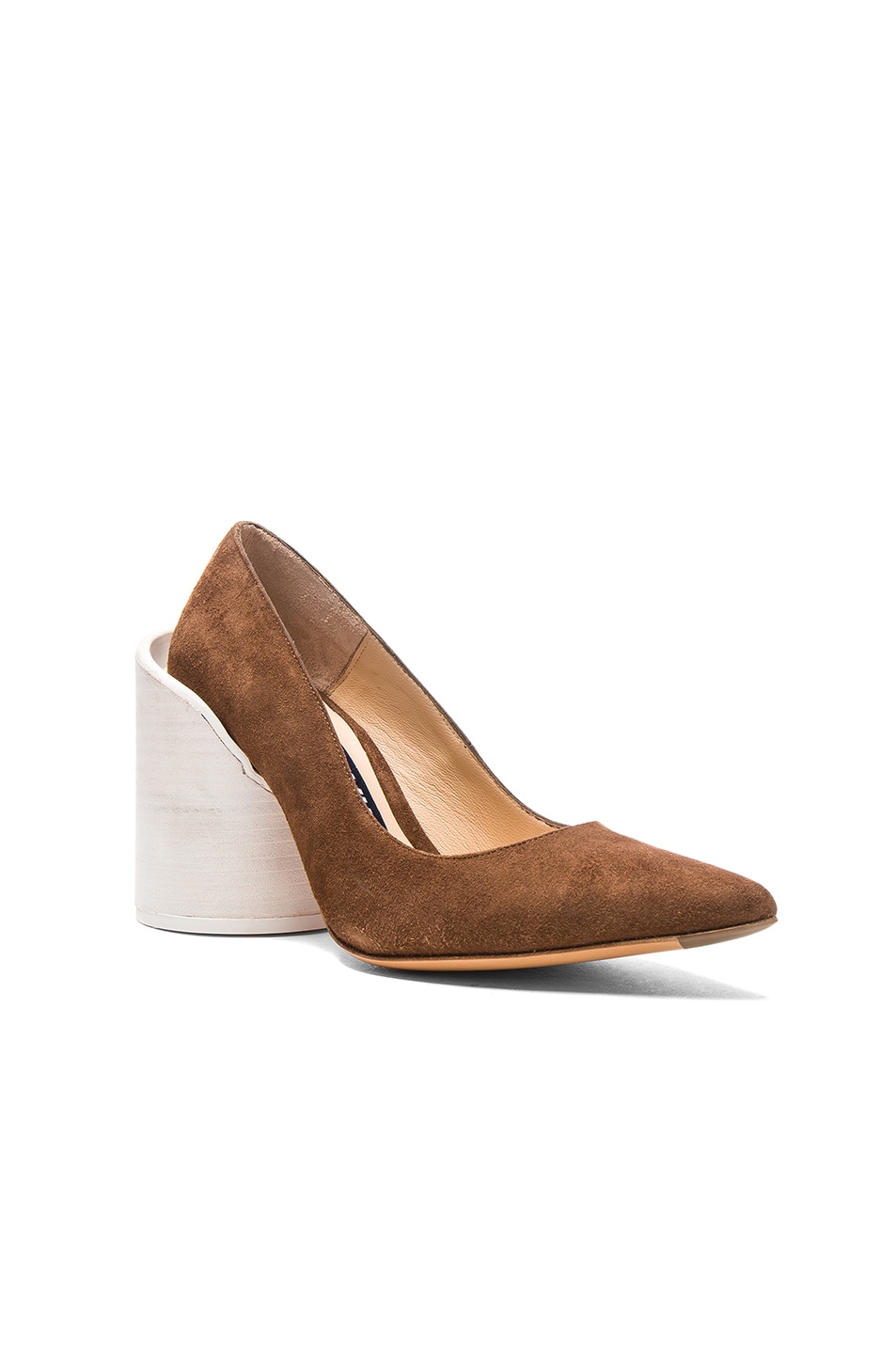 JACQUEMUS Block Heel Suede Pumps, Metallic ModeSens