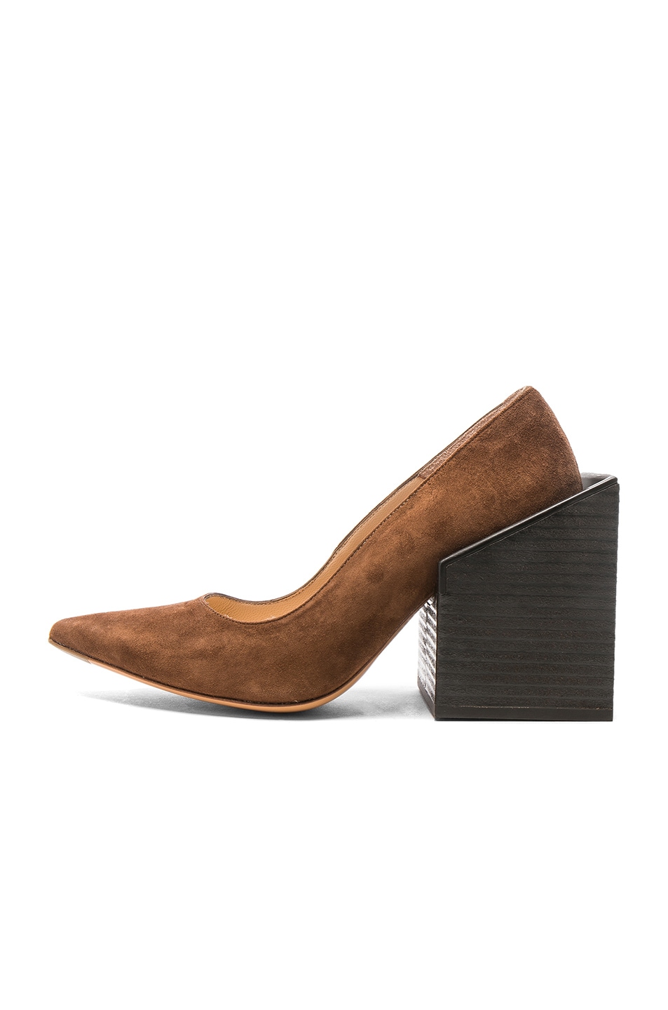 JACQUEMUS Block Heel Suede Pumps, Metallic ModeSens