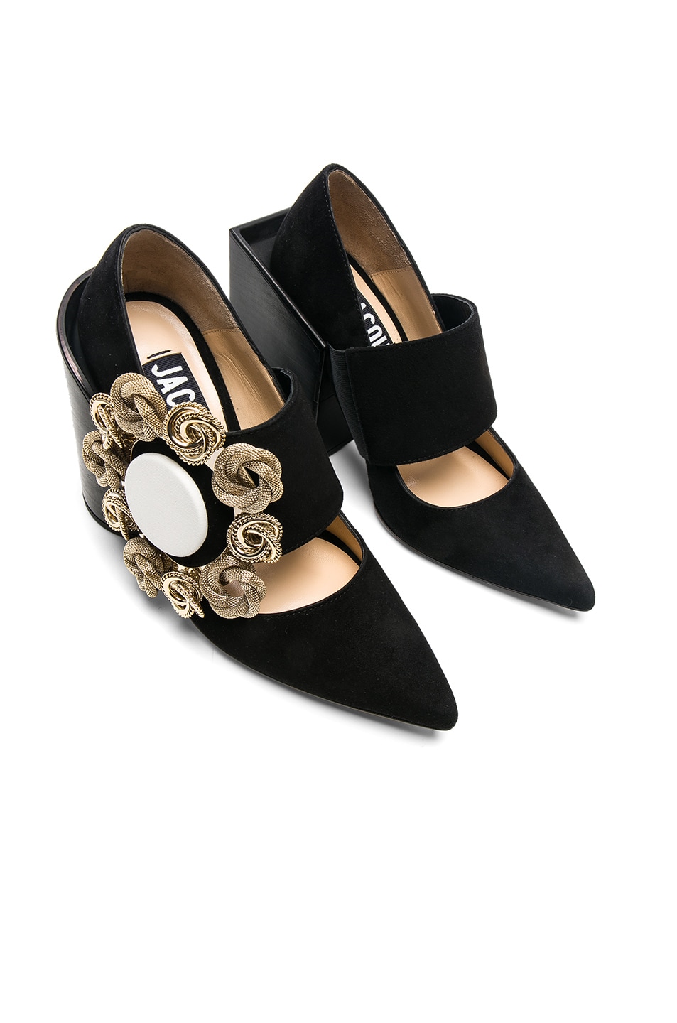 Image 1 of JACQUEMUS Suede Boucle Heels in Black