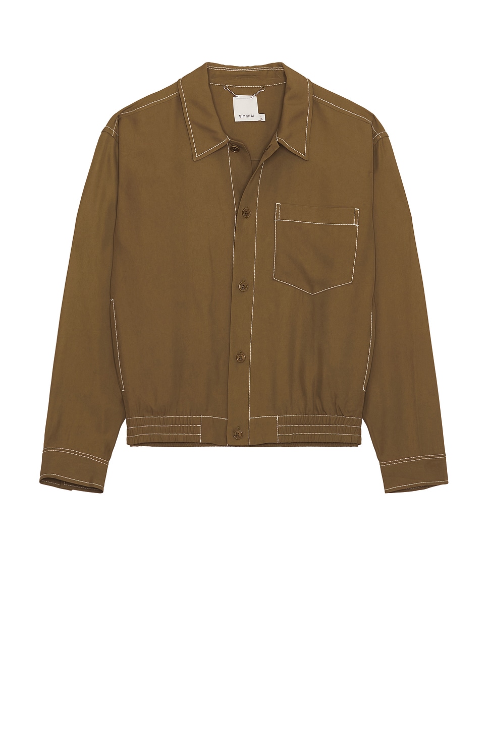 Image 1 of SIMKHAI Keith Blouson Shirt Jacket in Olive