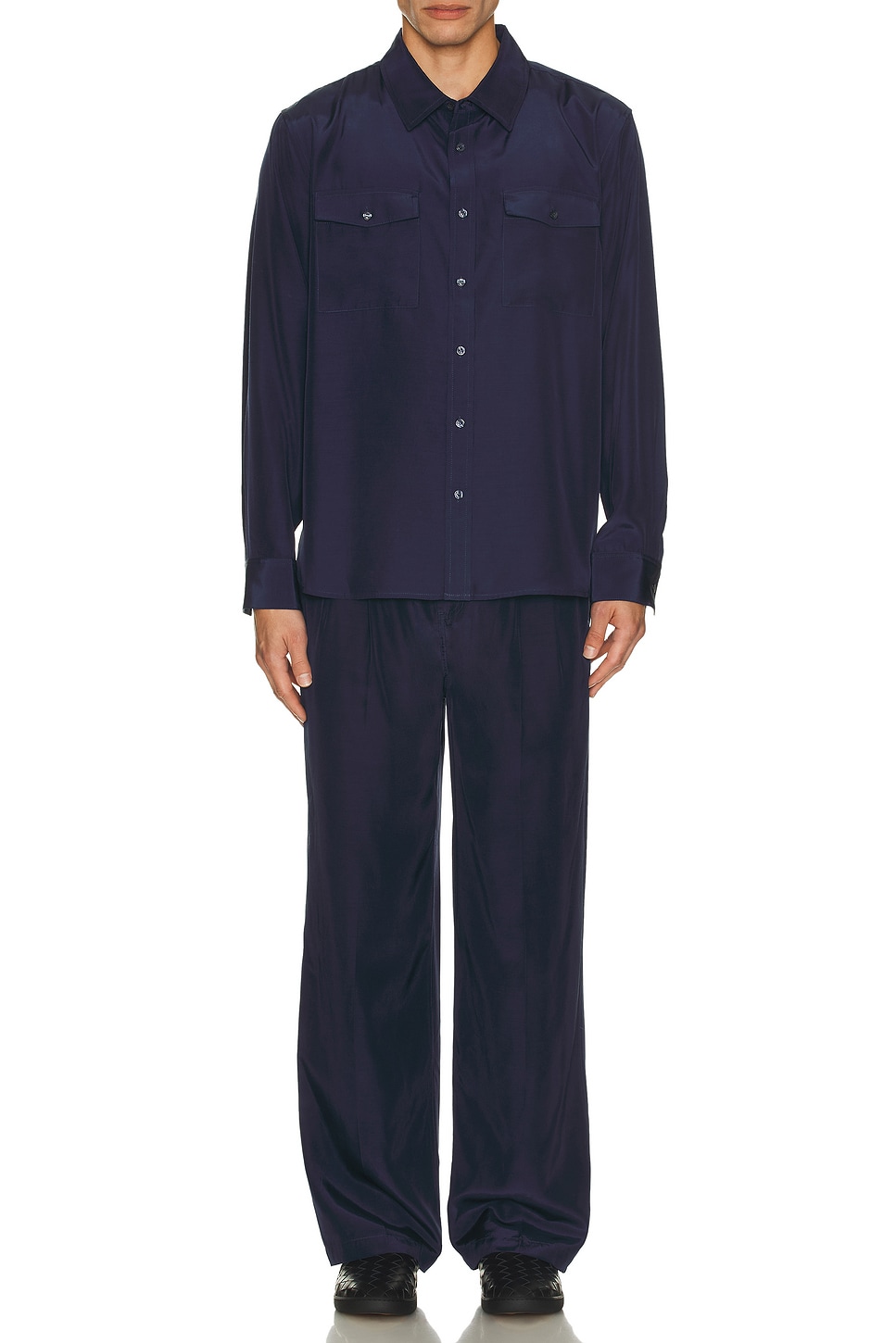 Image 1 of SIMKHAI Niall Relaxed Fluid Shirting in Midnight