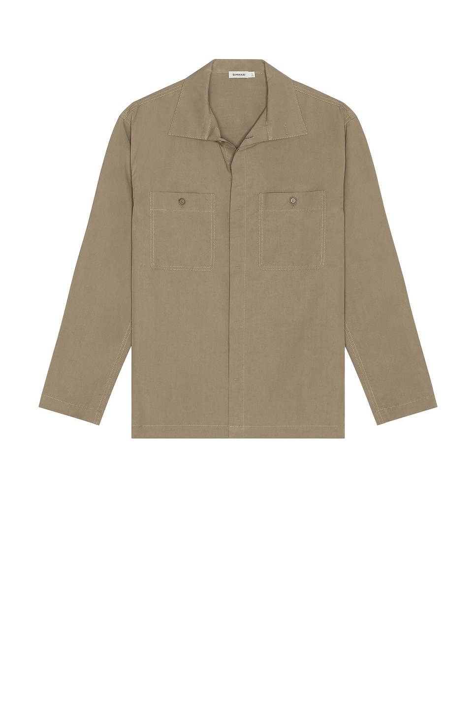 Image 1 of SIMKHAI Sean Shirt Jacket in Faded Olive