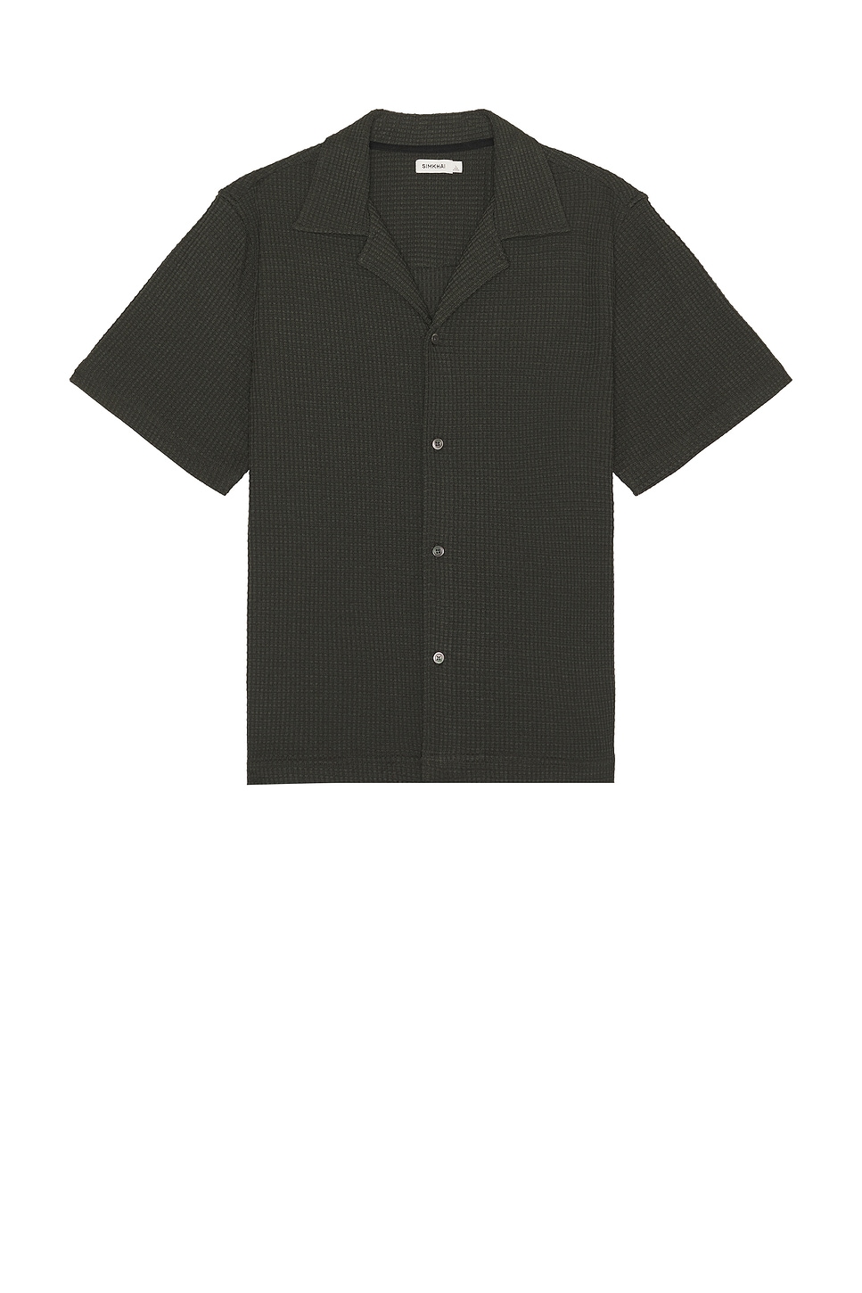 Image 1 of SIMKHAI Troy Short Sleeve Shirt in Dark Army