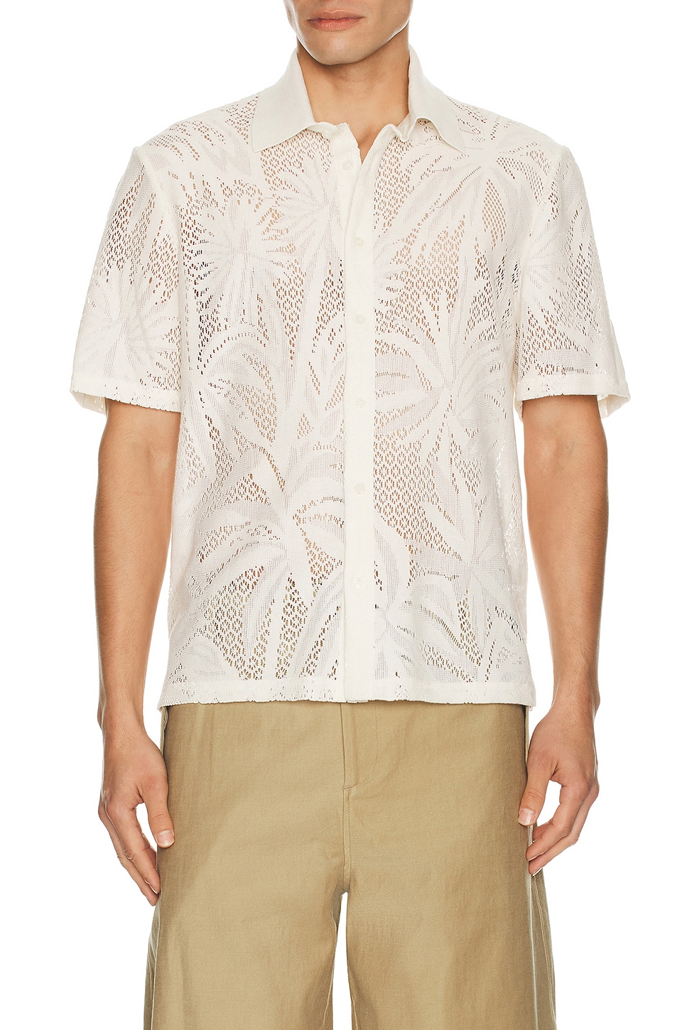 Image 1 of SIMKHAI Conrad Short Sleeve Shirt in Ivory