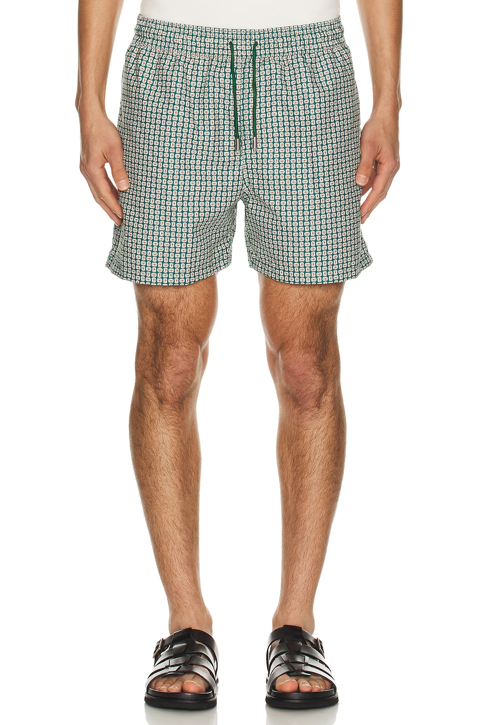 Image 1 of SIMKHAI Lowell Swim Short in Kelly Green Foulard Print