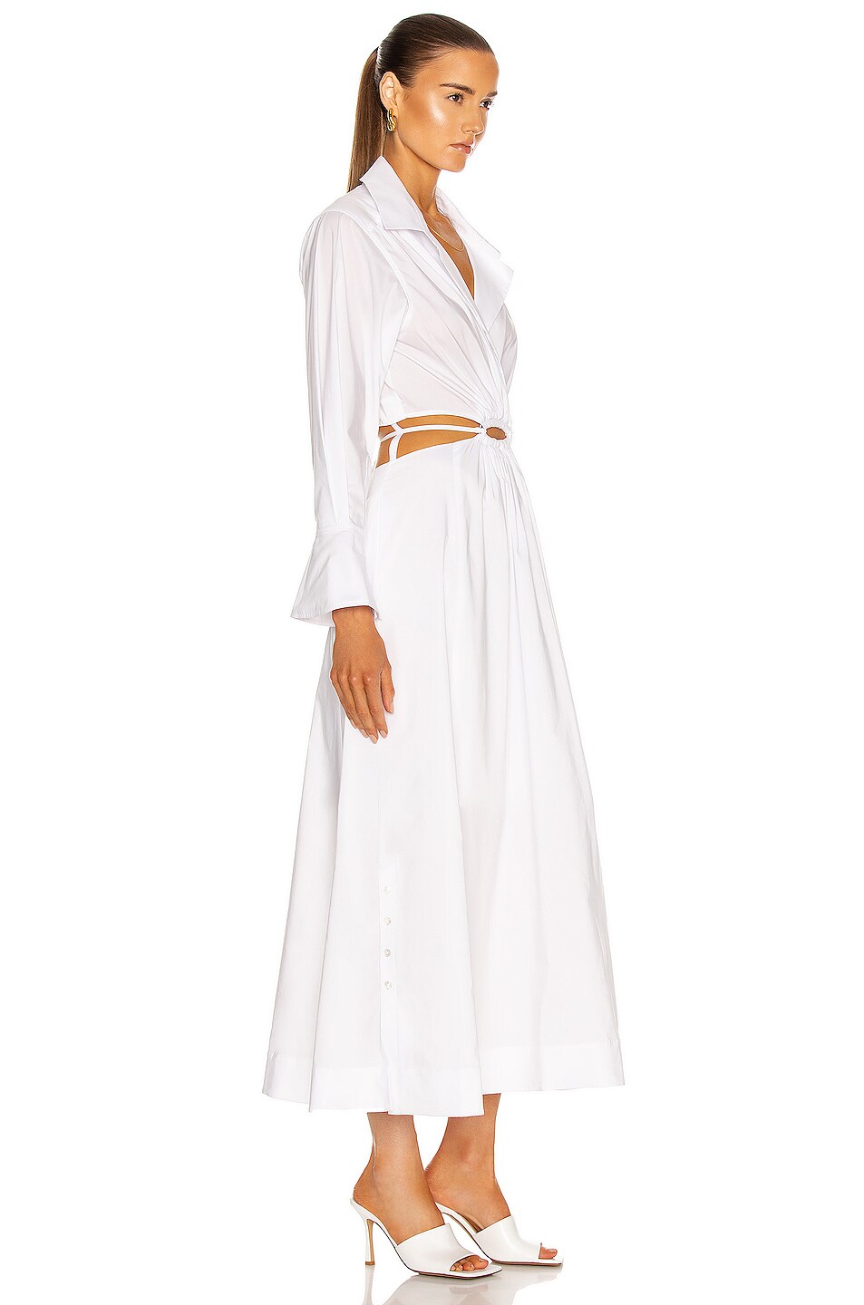 SIMKHAI Alex Shirt Dress in White | FWRD