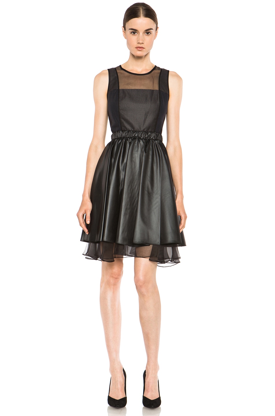 JONATHAN SIMKHAI Blocked Tech Taffeta Dress in Black | FWRD