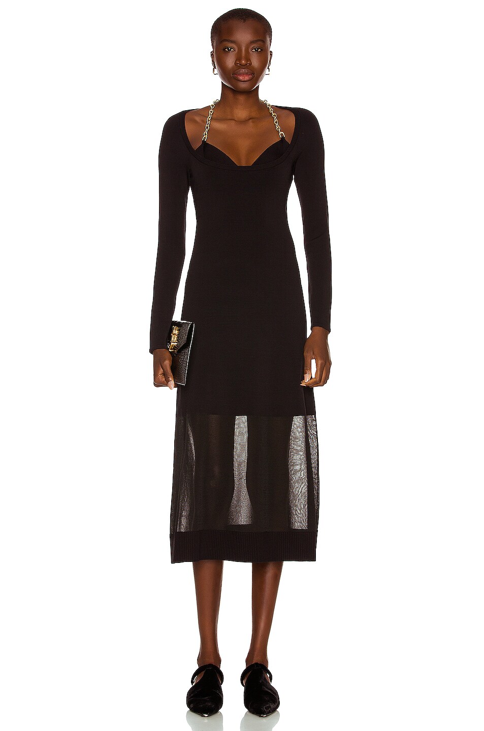 Image 1 of SIMKHAI Aaliyah Midi Dress in Black