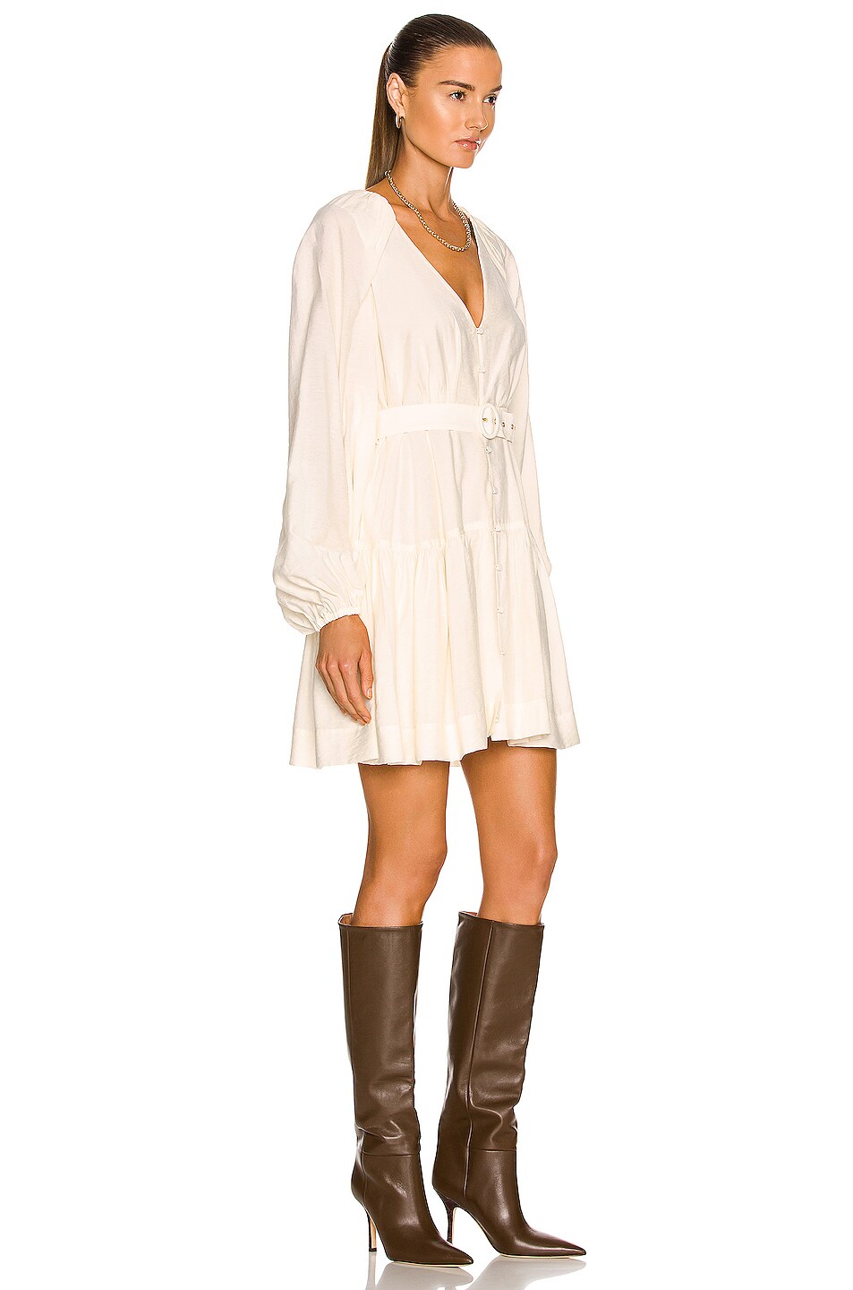 SIMKHAI Deidra Mini Dress in Ivory | FWRD