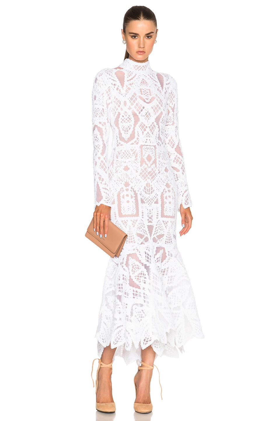 Image 1 of SIMKHAI Tower Lace Dress in White
