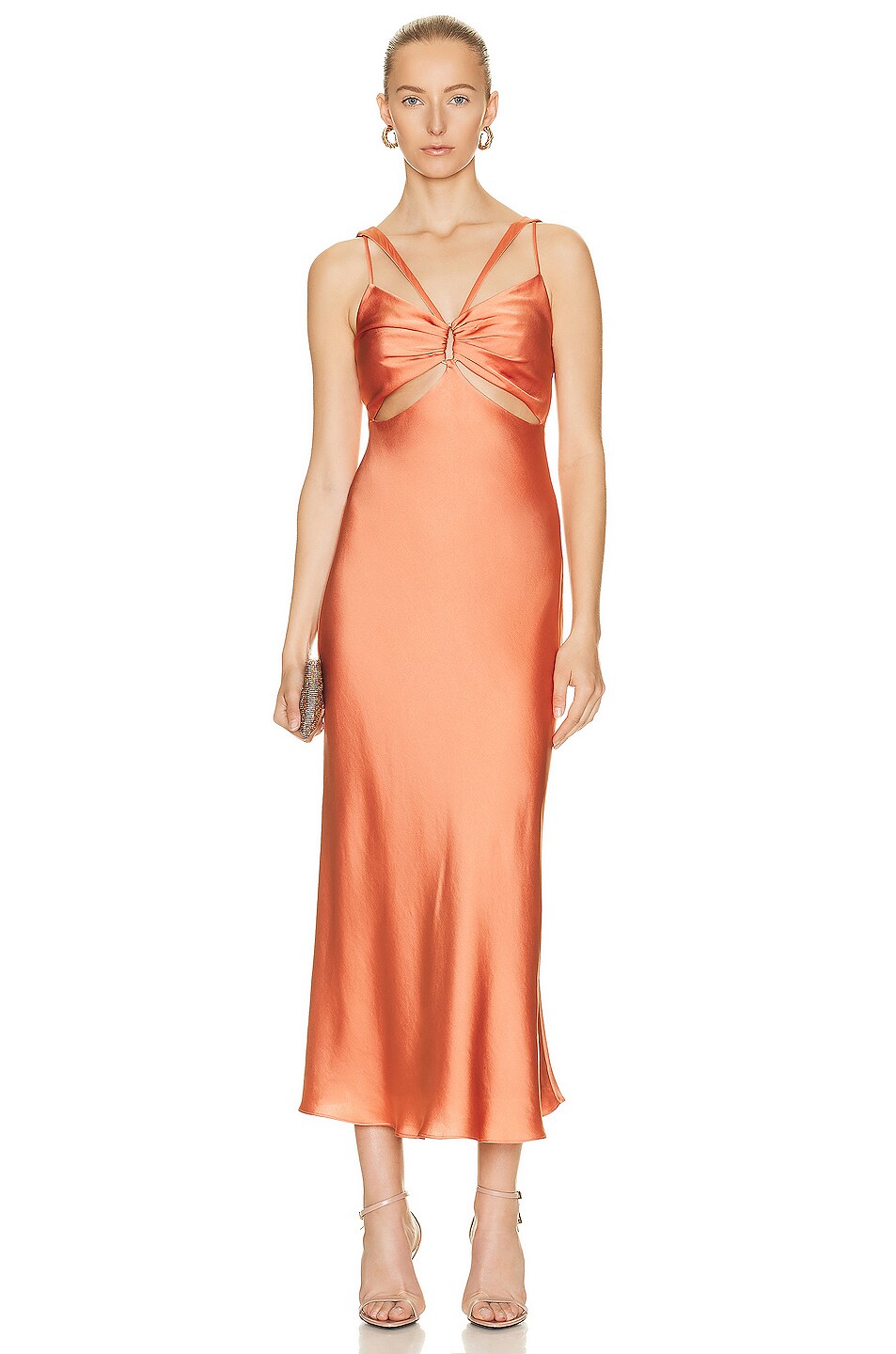 Image 1 of SIMKHAI Josette Classic Cut Out Dress in Coral