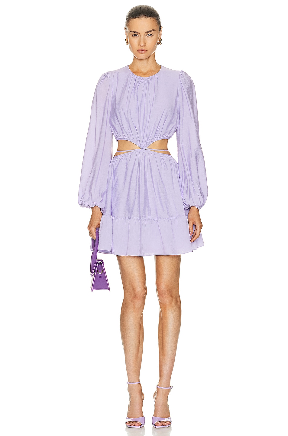 Image 1 of SIMKHAI Issy Solid Cut Out Mini Dress in Orchid