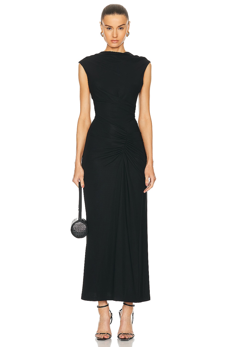 Image 1 of SIMKHAI Acacia Sleeveless Midi Dress in Black