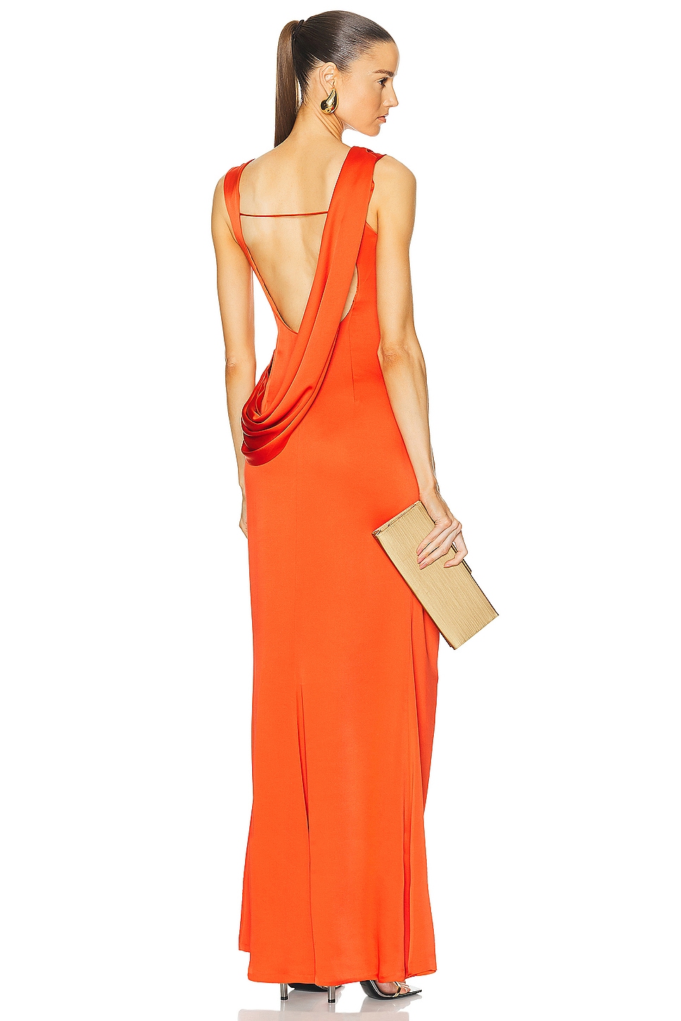 Image 1 of SIMKHAI Tommy Open Back Gown in Flame