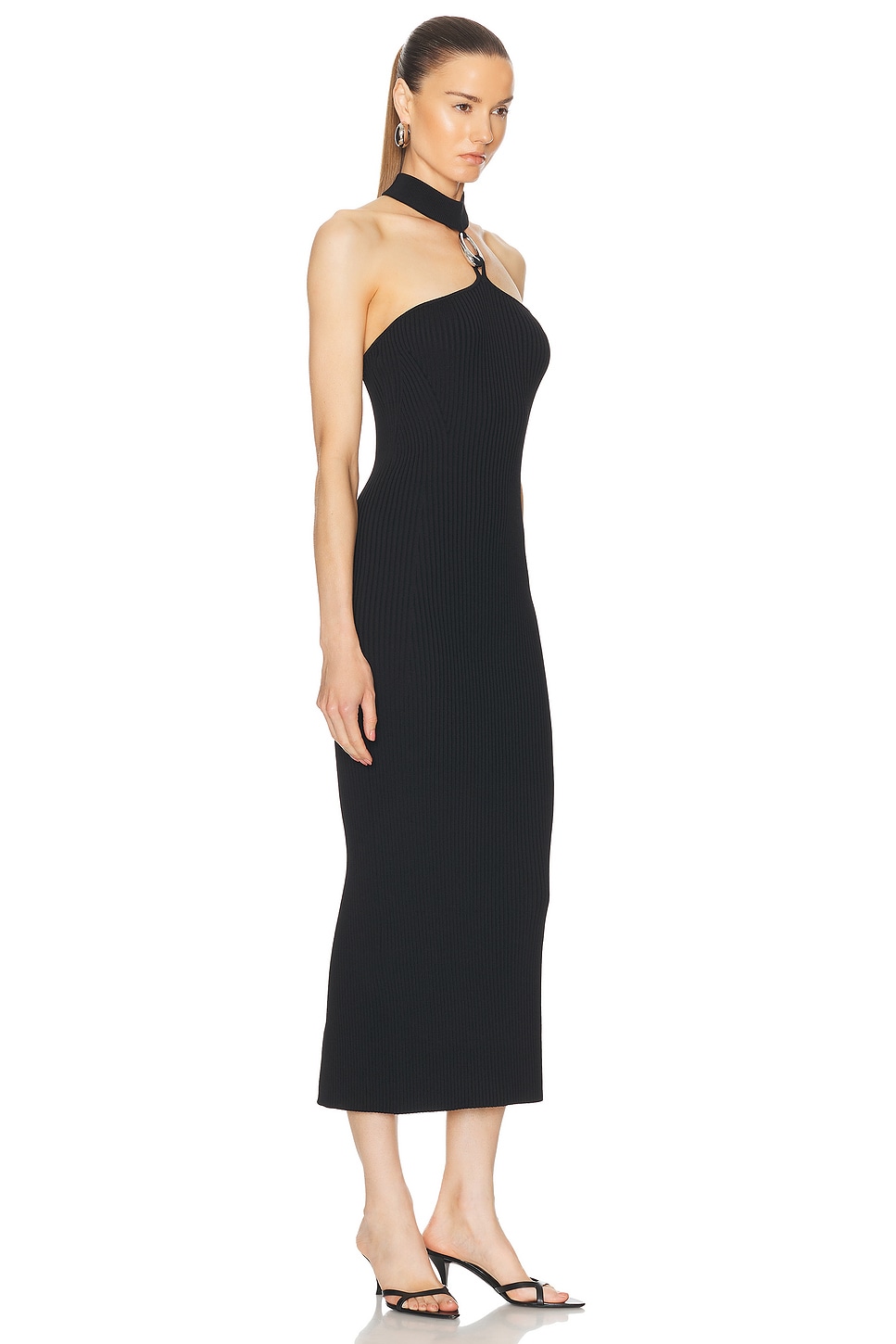 Shop Simkhai Arya Halter Dress In Black