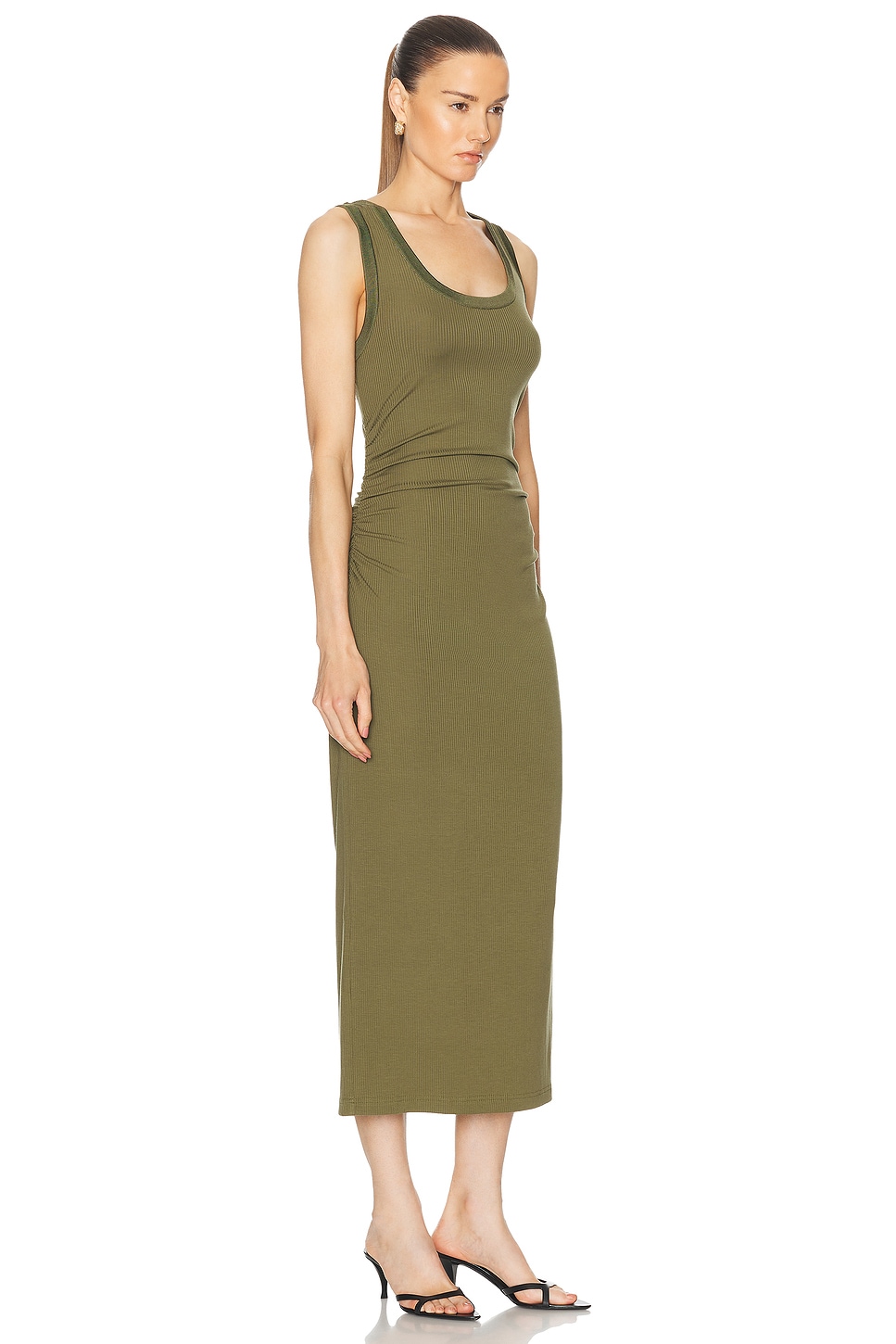 Shop Simkhai Trudy Tank Midi Dress In Army Green