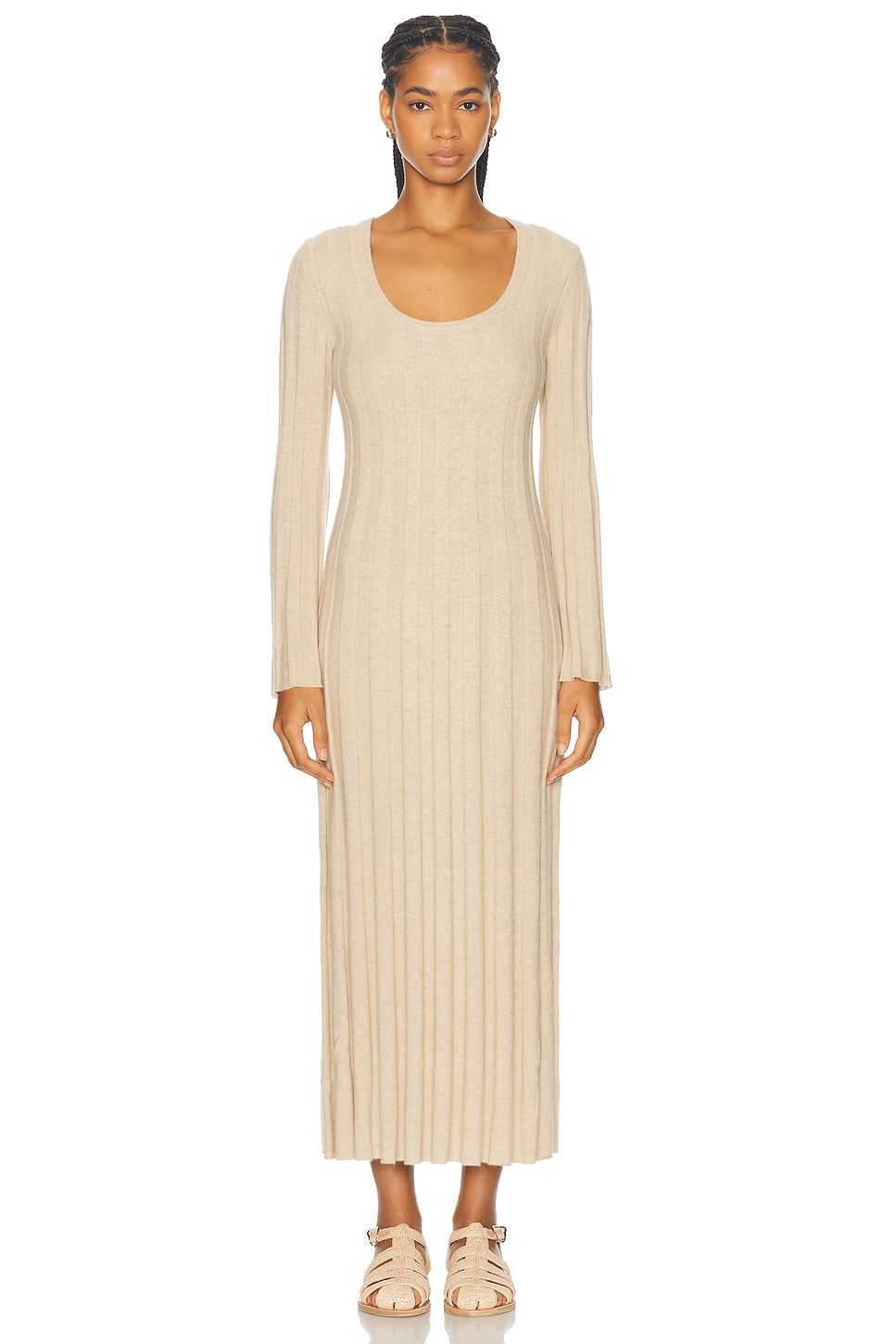 Kogan Full Length Maxi Dress in Beige