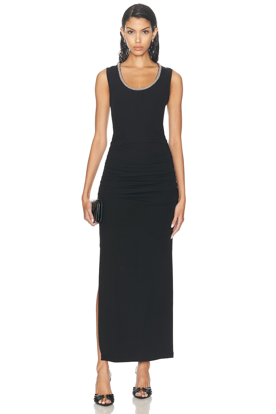 Shop Simkhai Fiamma Tank Midi Dress In Black