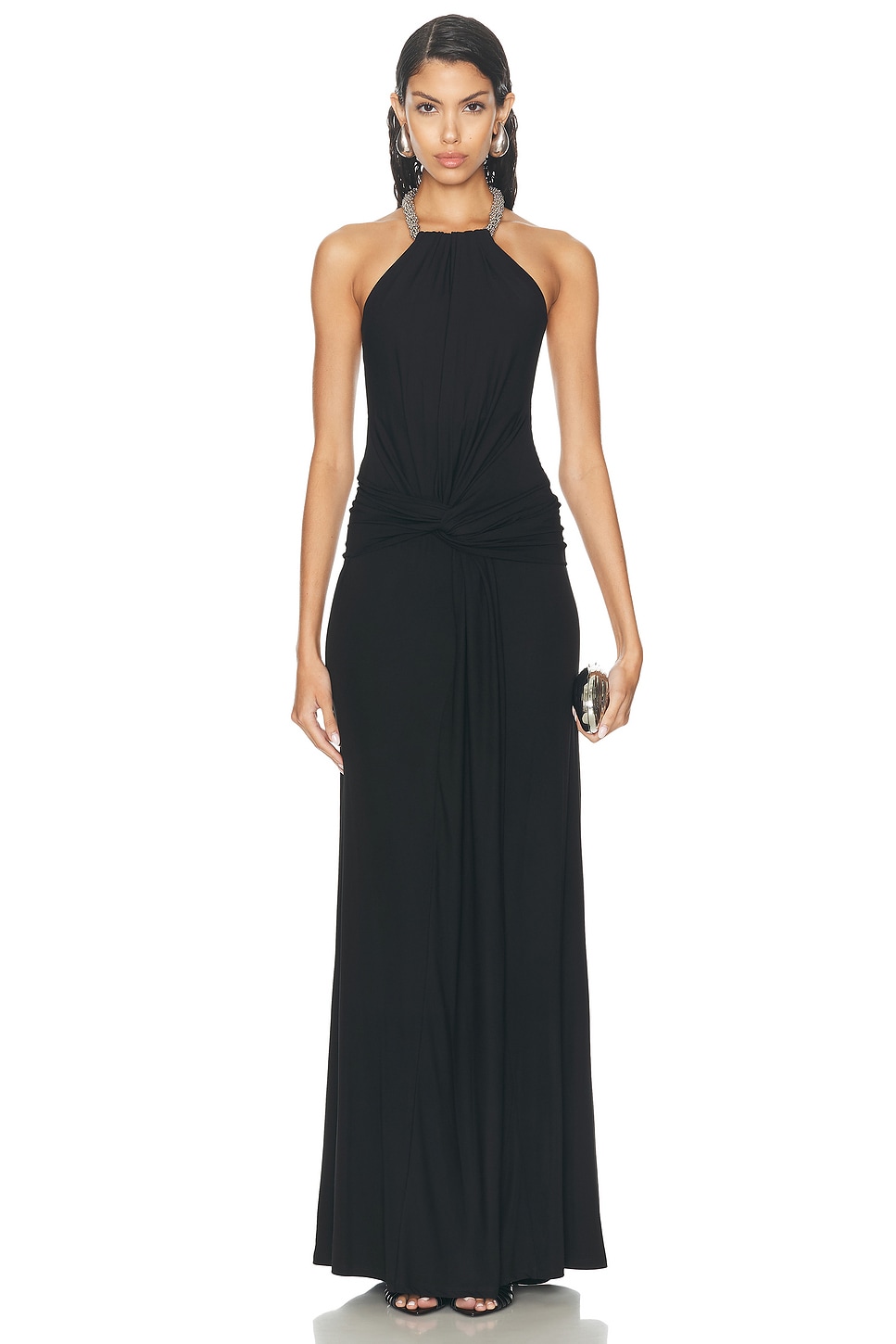 Annabelle Halter Gown in Black