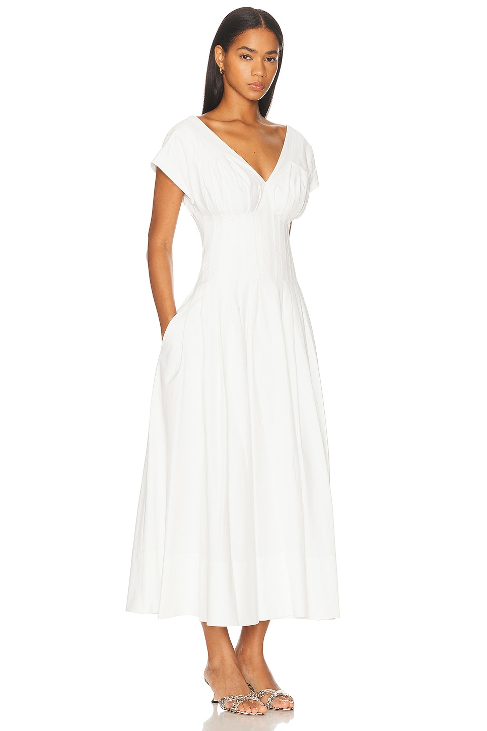 SIMKHAI Nina Pleated Midi Dress