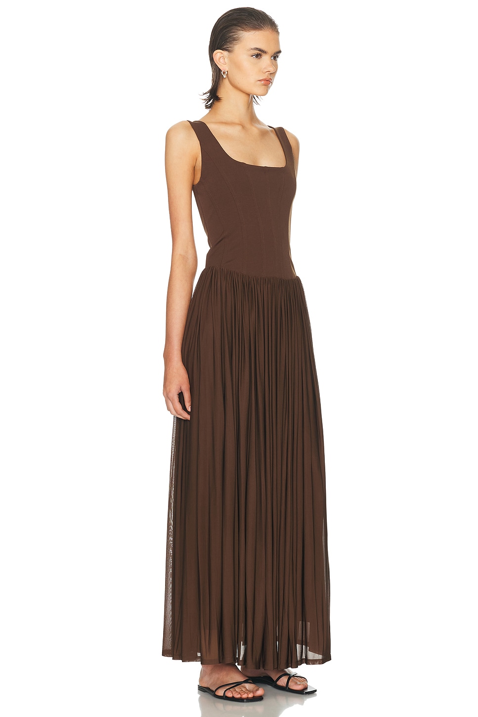 Simkhai Jamie Tank Midi Dress In Brown