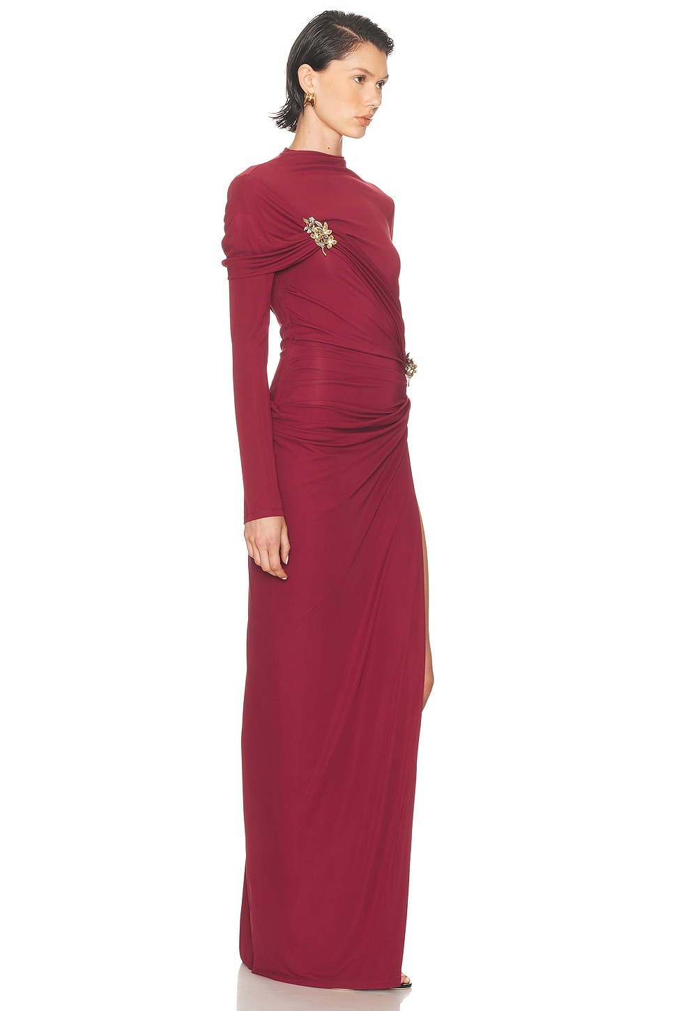 Simkhai Womens Cranberry Izadora Draped Stretch-woven Midi Dress Xs In Burgundy