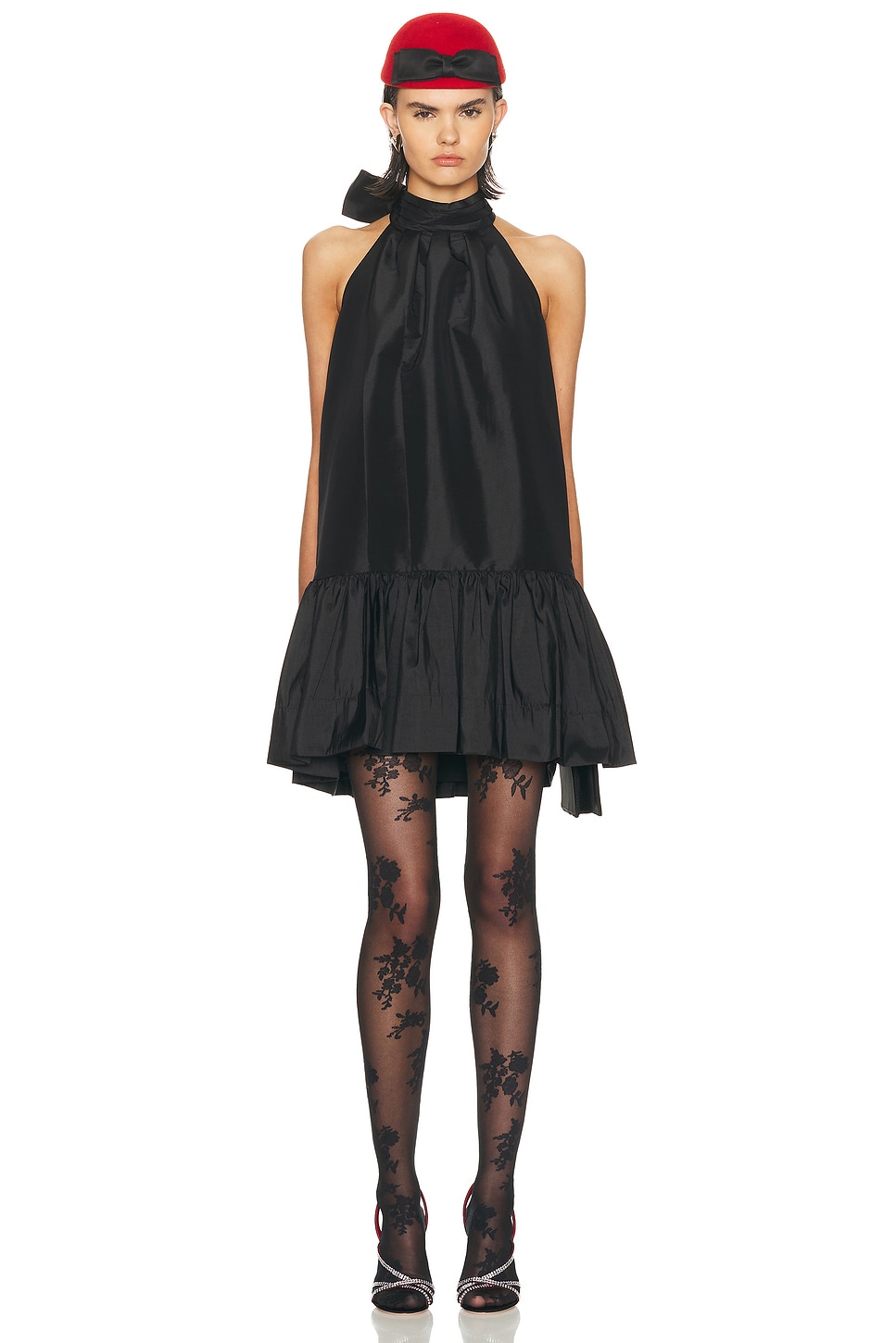 Image 1 of SIMKHAI Hope Bow Tie Mini Dress in Black