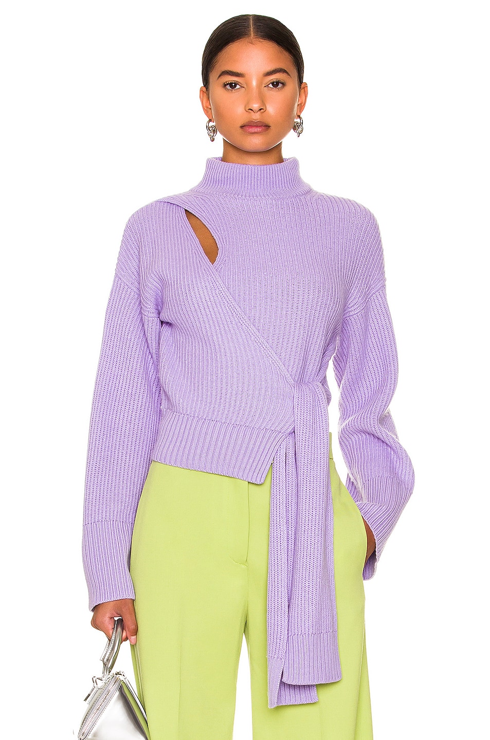 Image 1 of SIMKHAI Amaris Wrap Sweater in Lavender