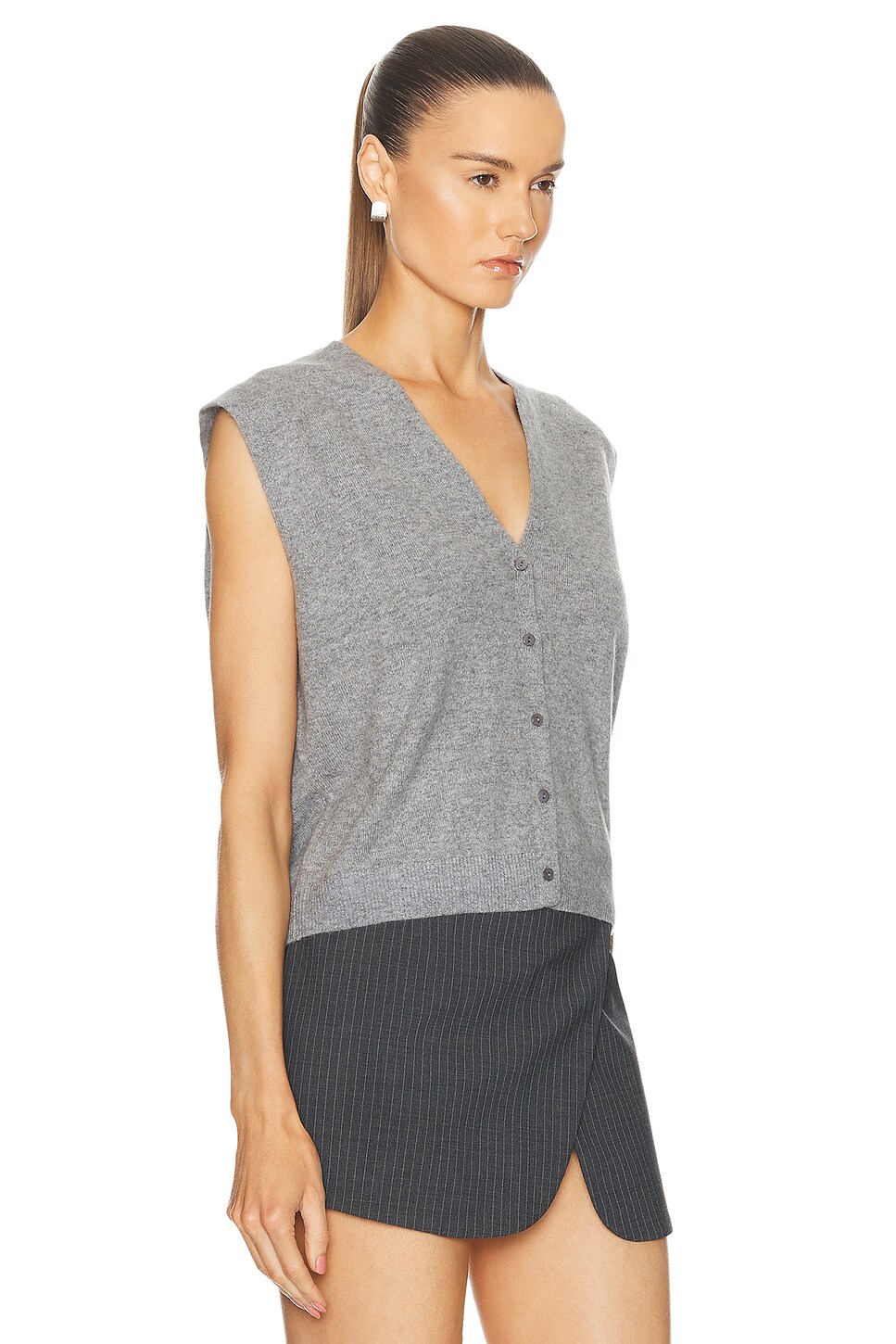 Shop Simkhai Rozzi Vest In Nickel Melange