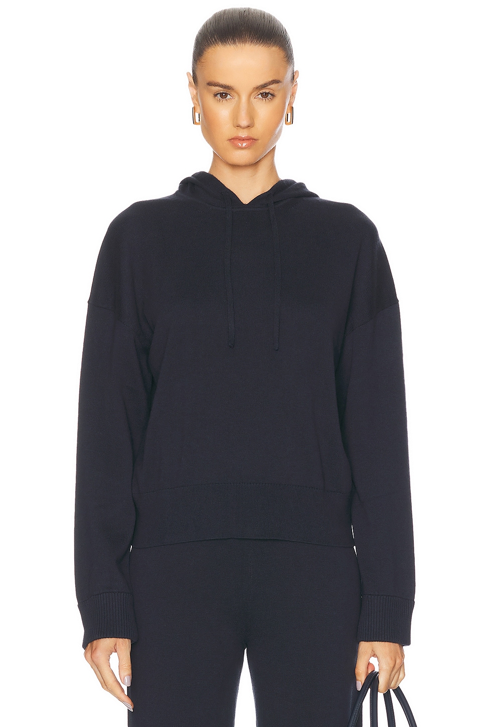 Knit Hoodie in Navy